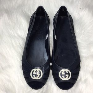 Gucci Jelly Cutout Open Toe Ballet Sandal Flats 11